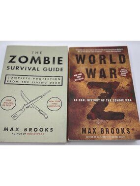 Max Brooks Zombie Survival Guide 2003 & World War Z 2006 Paperback Set